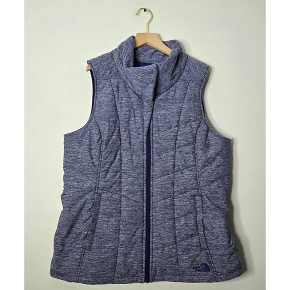 The North Face Vest Women's Size XL Heathered Purple Puffer - Picture 1 of 7
